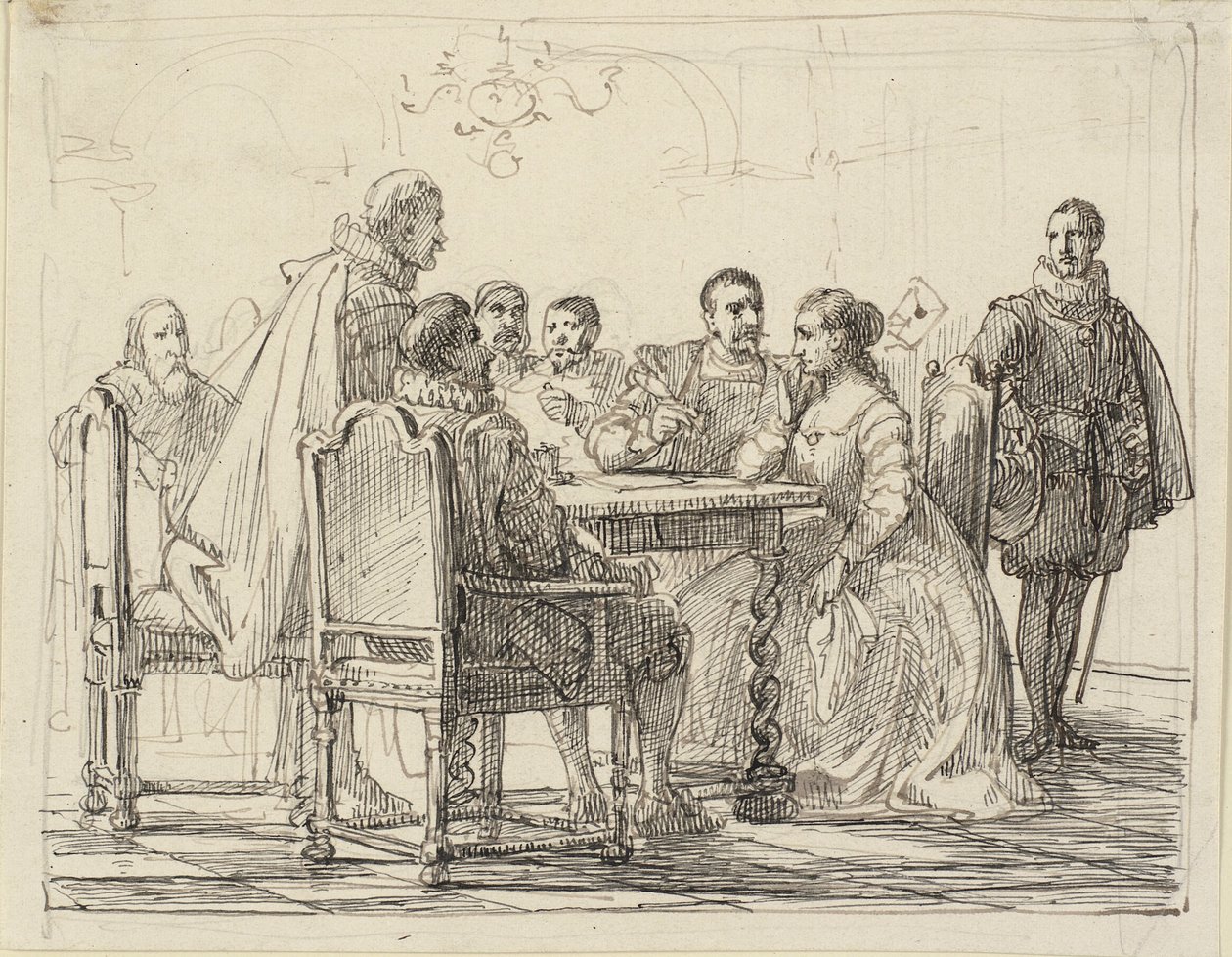 Selskabsscene, Chr. IVs tid af Wilhelm Marstrand
