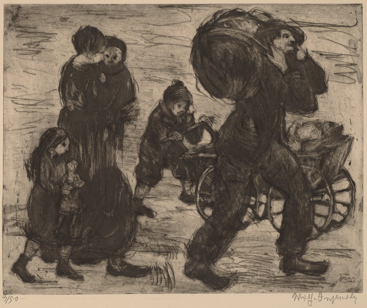 Flygtningefamilie af Wilhelm Oesterle