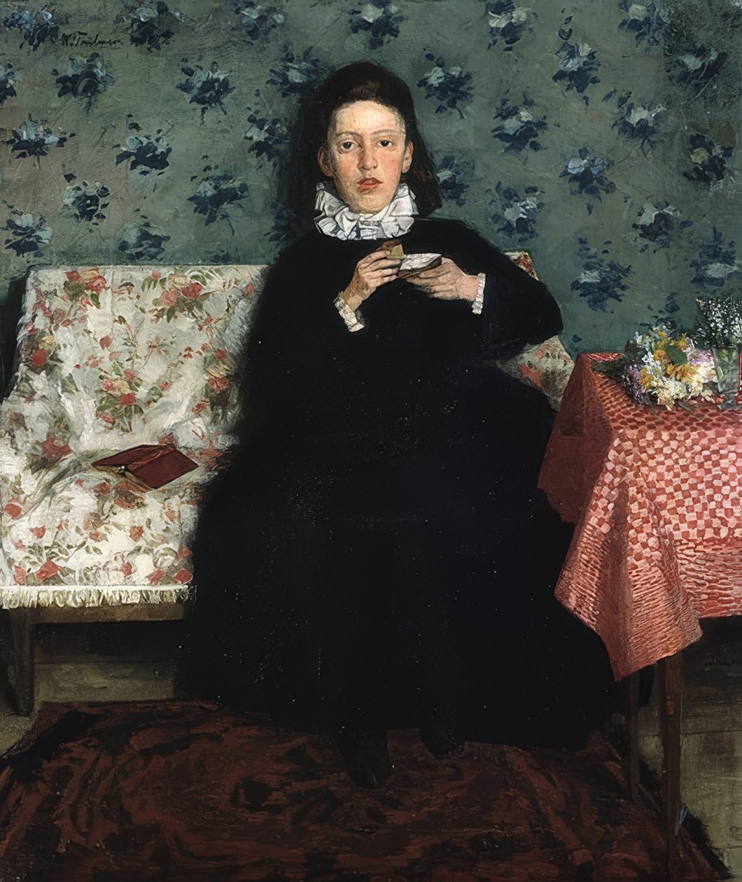 På sofaen. 1872 af Wilhelm Trübner