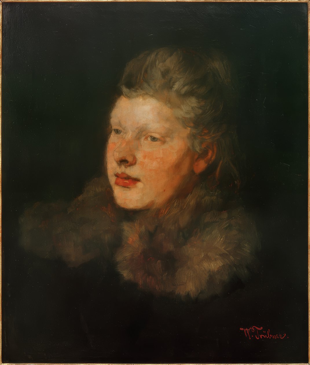 Blond med pels af Wilhelm Trübner