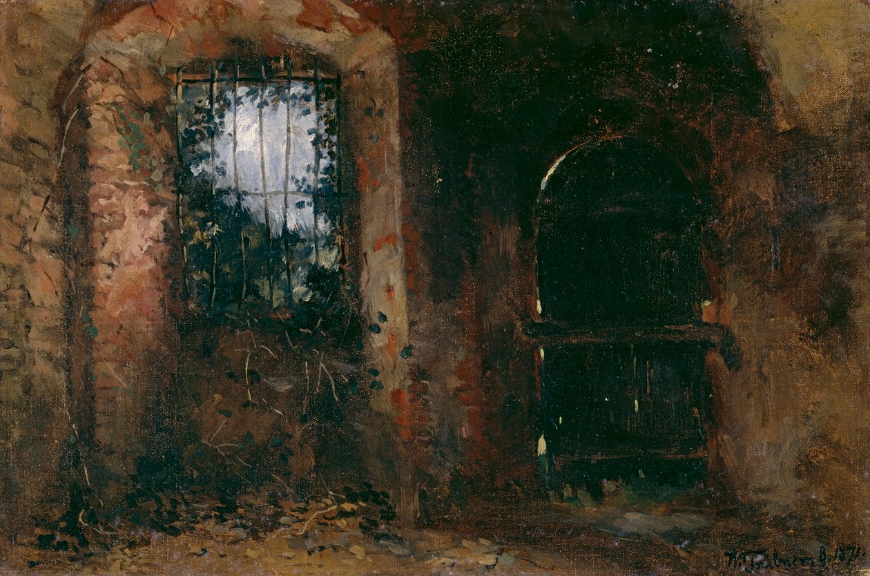 Kældervindue i Heidelberg Slot af Wilhelm Trübner