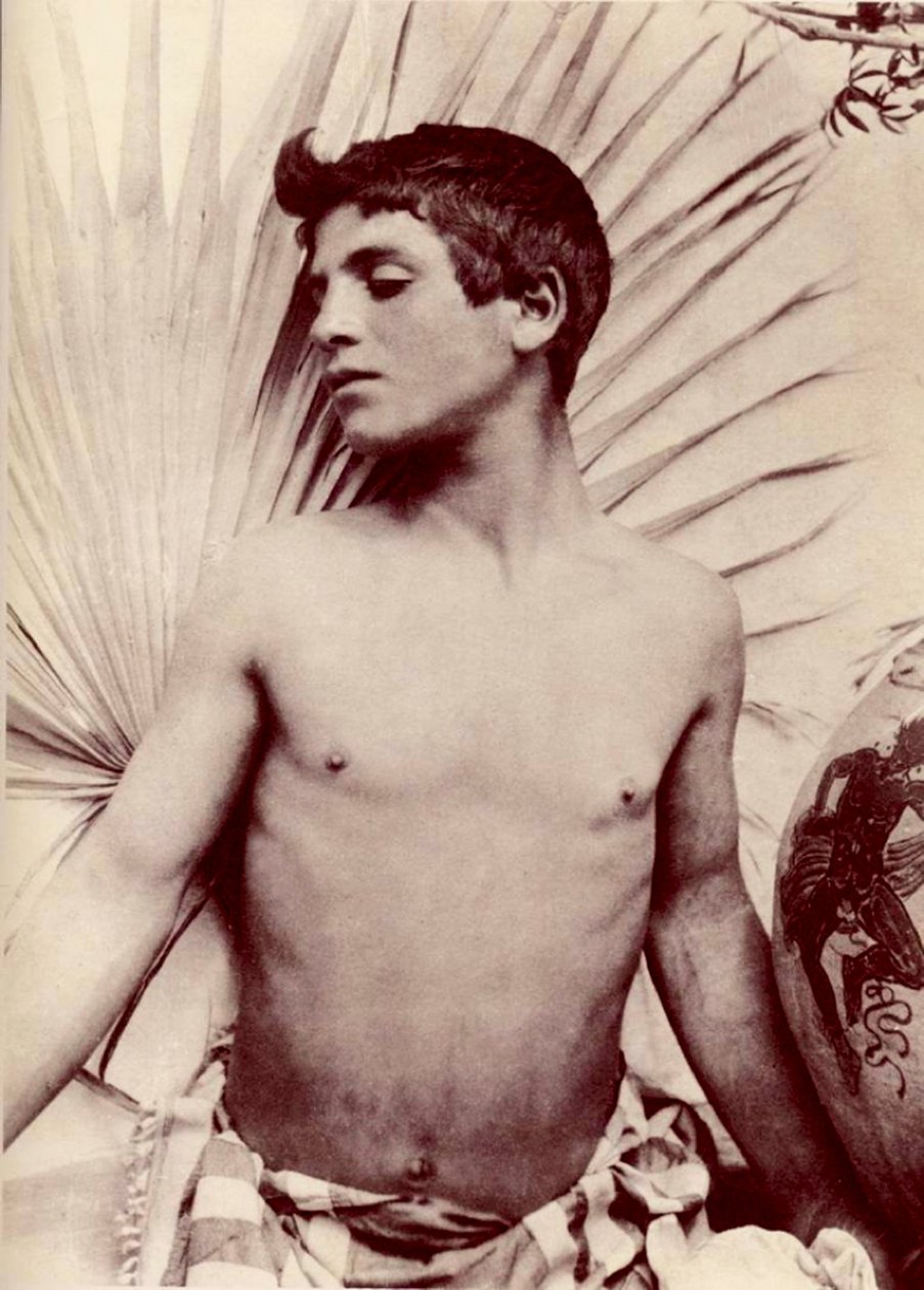 undersøgelse af en mandlig nøgen, ca. 1900 af Baron Wilhelm von Gloeden