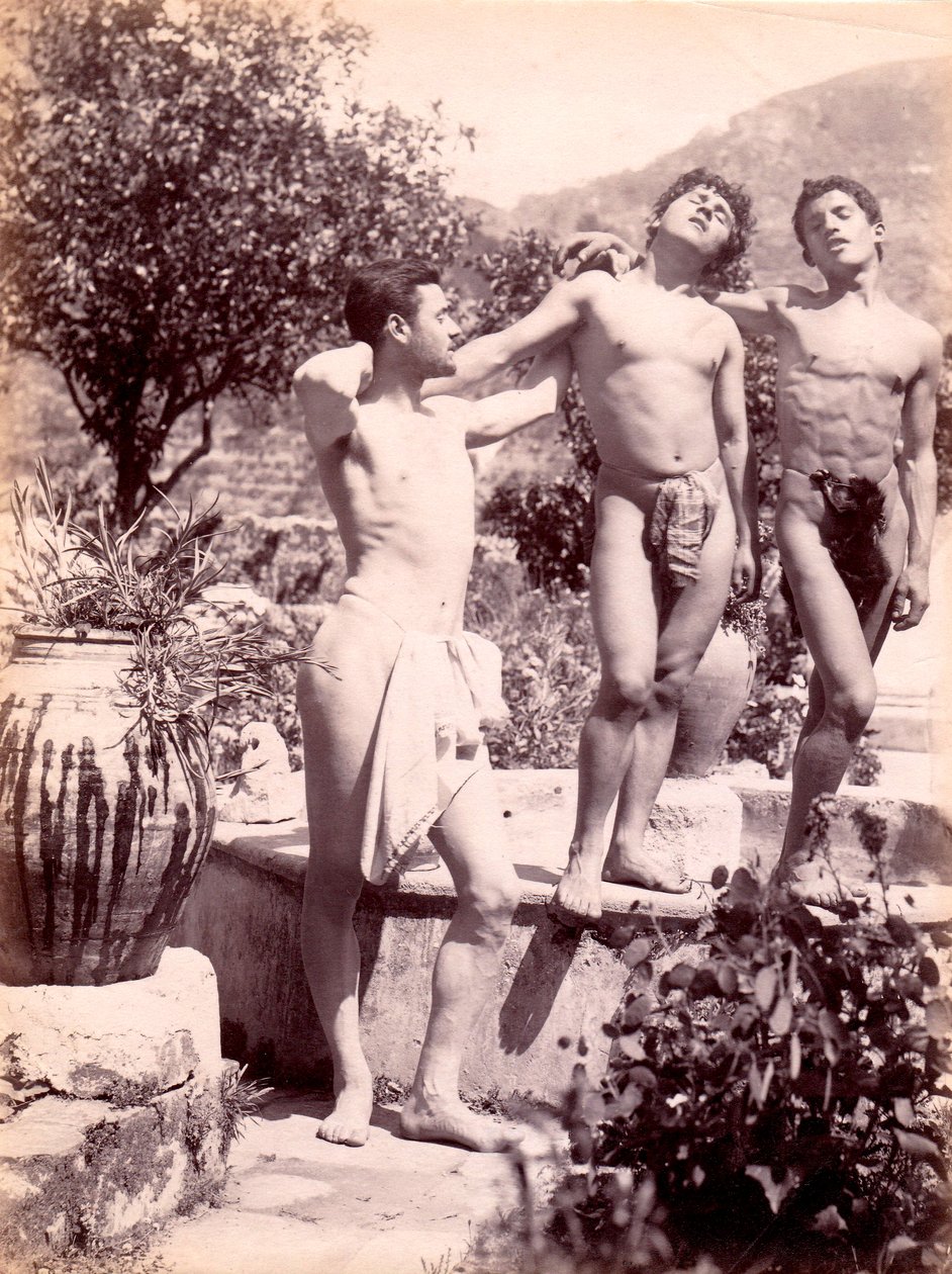 undersøgelse af mandlige nøgenbilleder, ca. 1900 af Baron Wilhelm von Gloeden