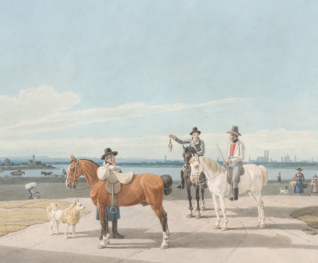 Ryttere nær München, 1830. af Wilhelm von Kobell