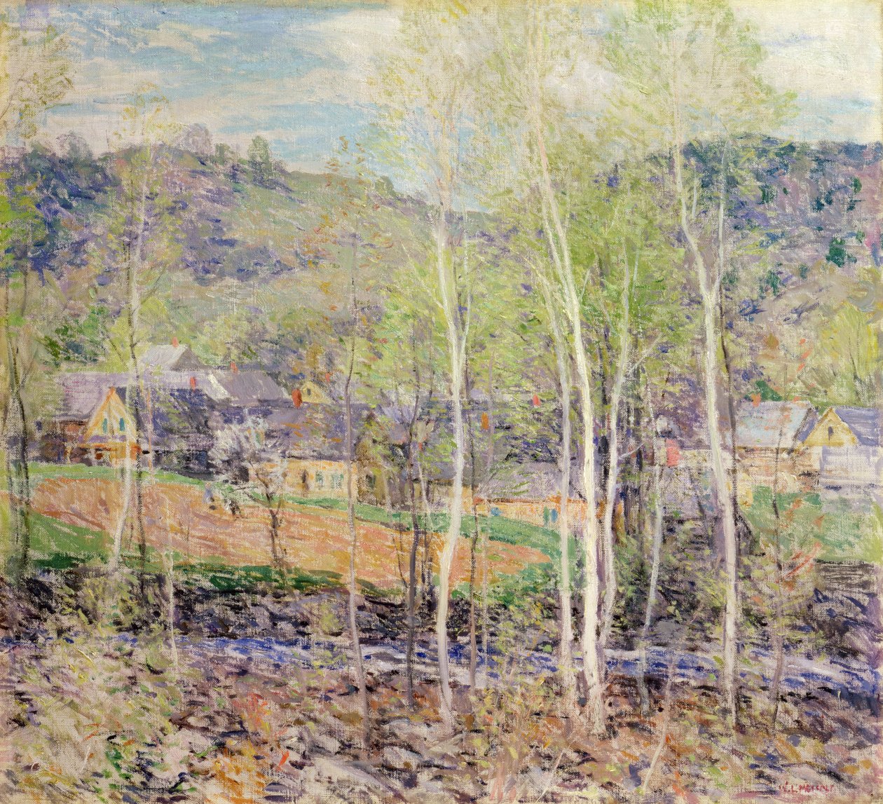 Landsbyen i foråret af Willard Leroy Metcalf