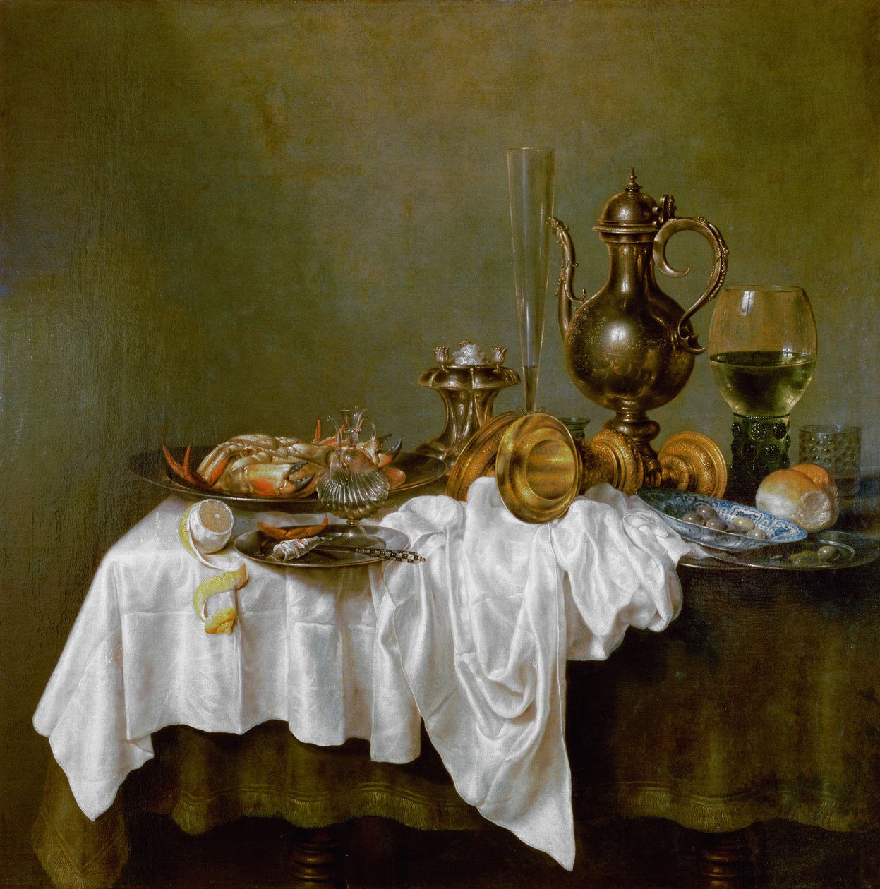 morgenmad stilleben med krabbe af Willem Claesz. Heda