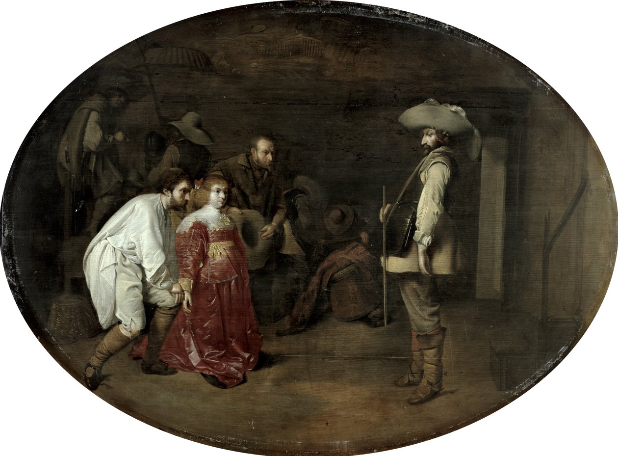 Bragt før kaptajnen (olie på egetræspanel) af Willem Cornelisz Duyster