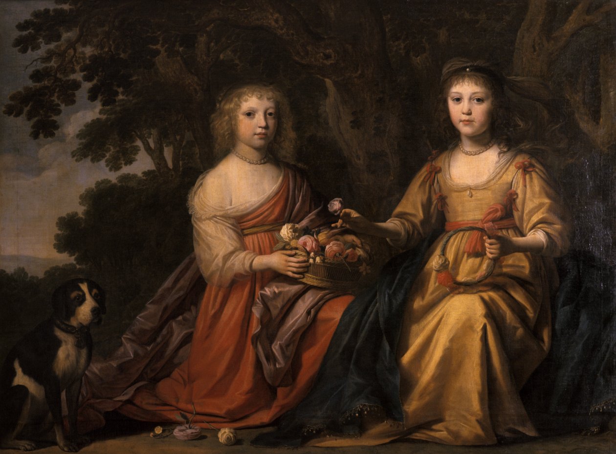 Maria Magdalena og Charlotta Elisabetha, prinsesser af Nassau af Willem van Honthorst