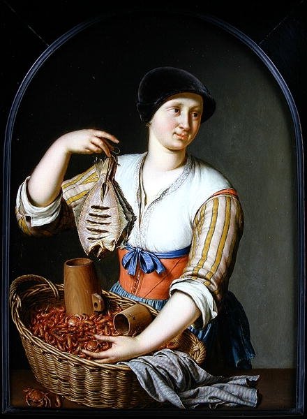 Fiskekonen, 1725 af Willem Van Mieris