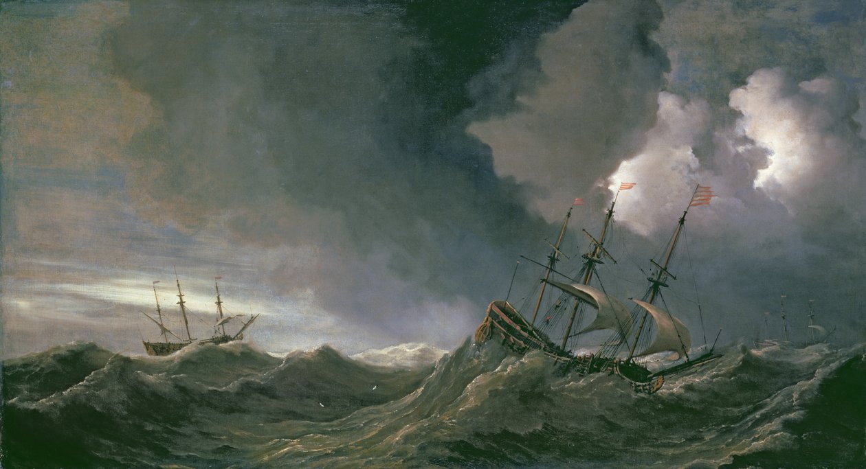 Storm på havet af Willem van de Velde the Younger