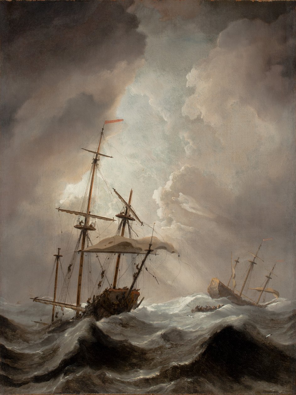 Storm på havet af Willem van de Velde