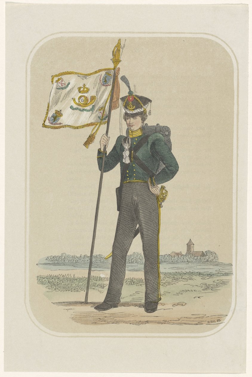 Frivillig jæger fra Leiden Universitet, 1830 af Willem Bal