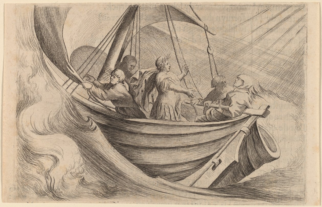 Cæsar krydser stormfulde hav af Willem Basse