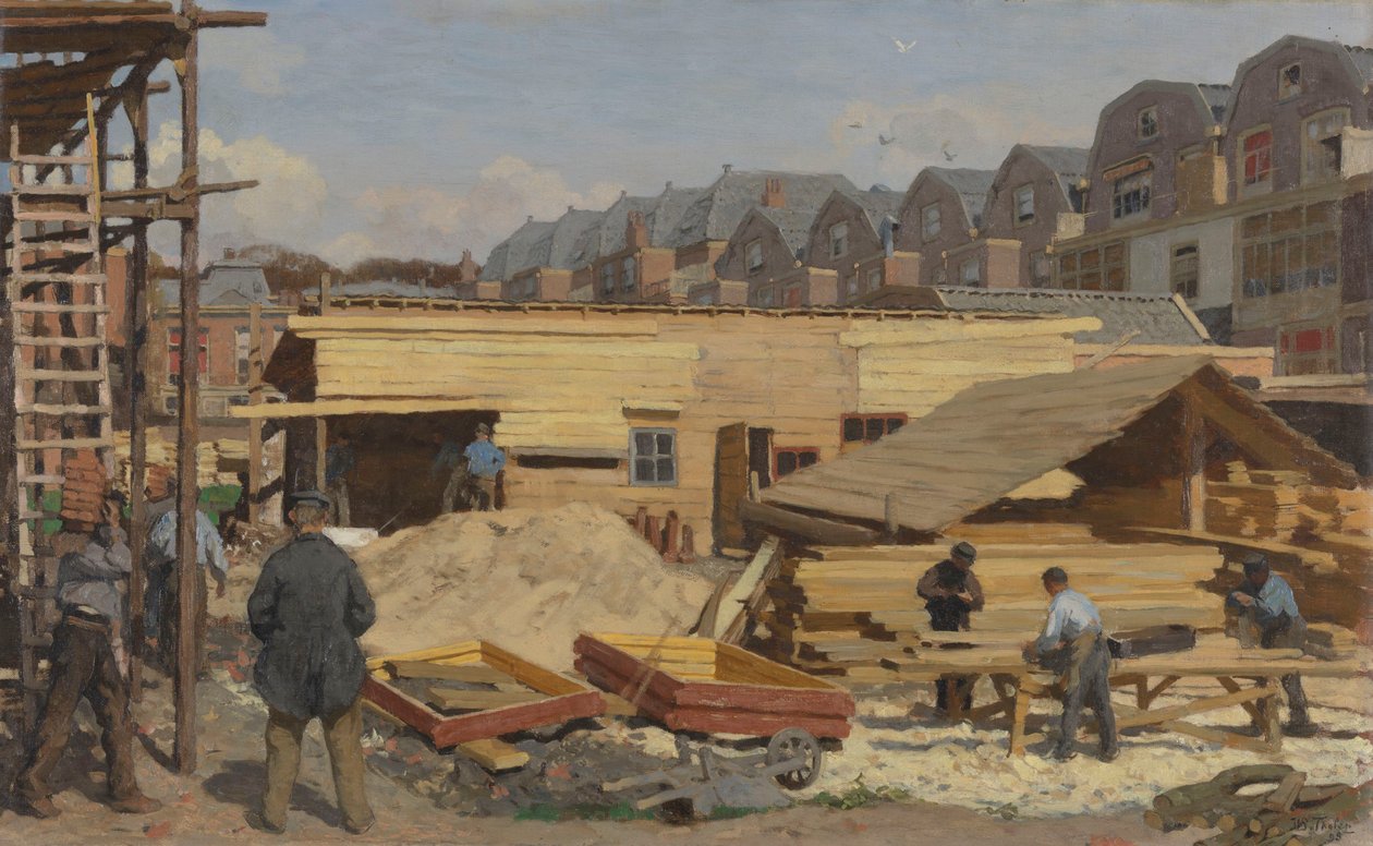 Huse under opførelse, 1895. af Willem Bastiaan Tholen