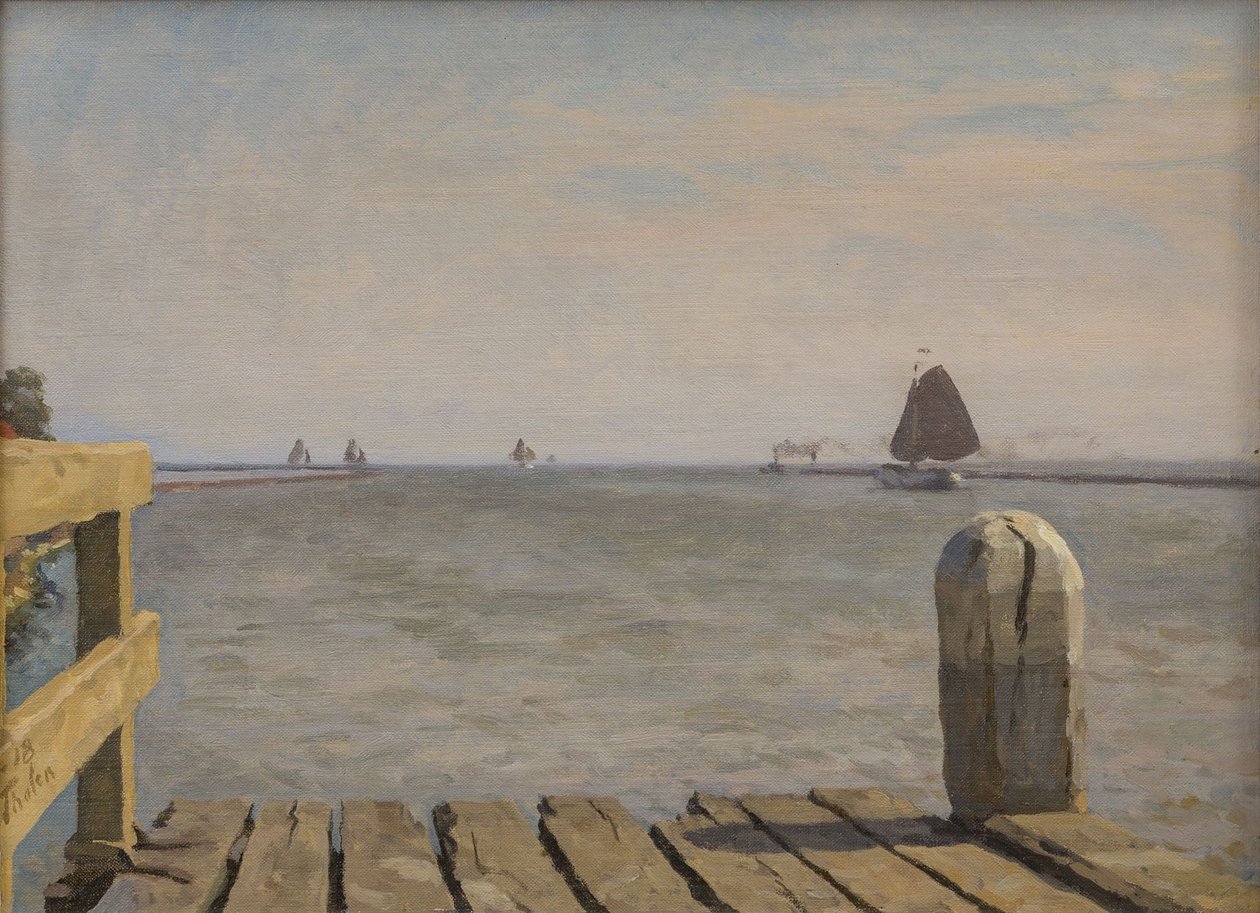 Pier i Enkhuizen, 1918. af Willem Bastiaan Tholen