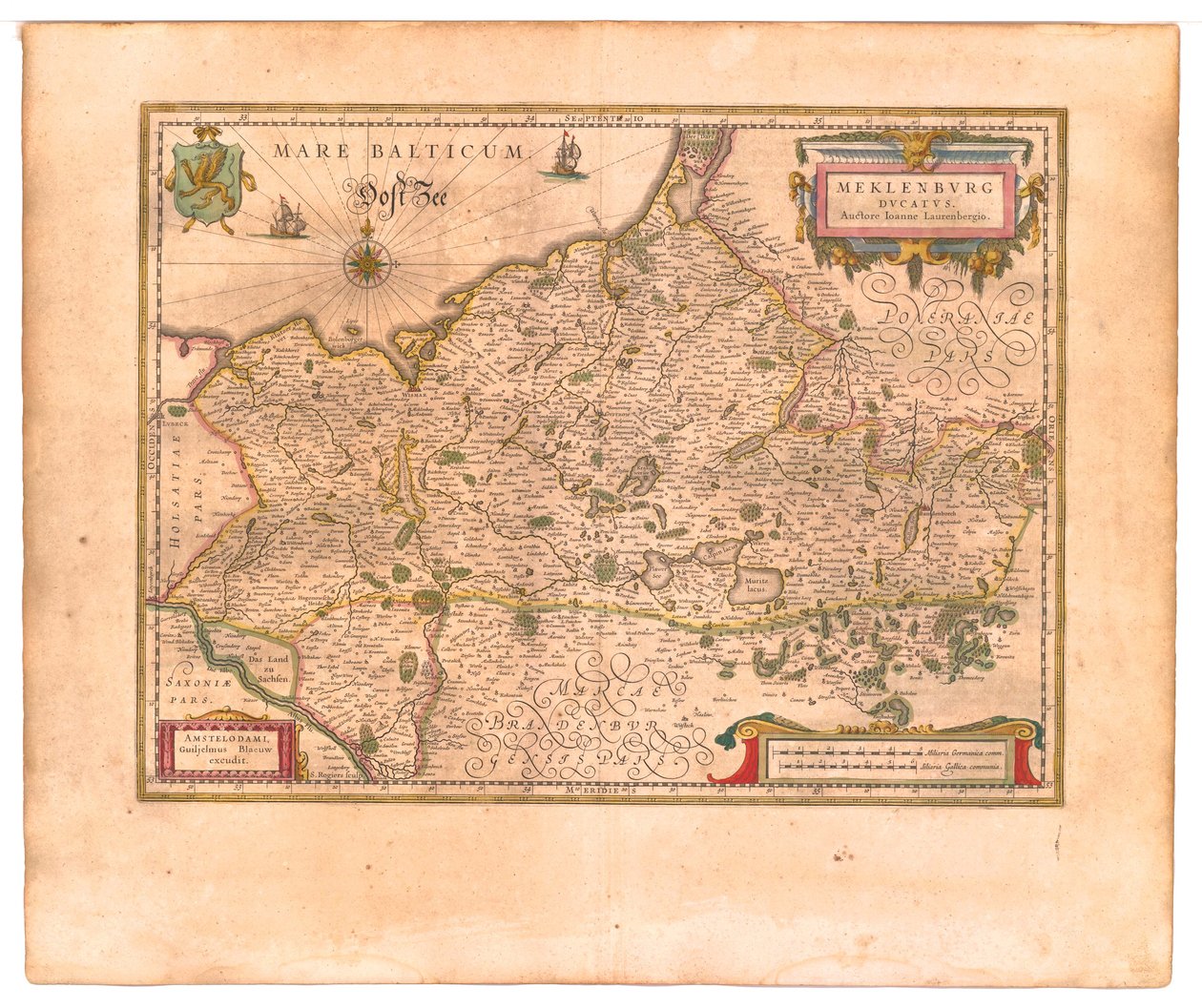 Hertugdømmet Mecklenburg af Willem Blaeu