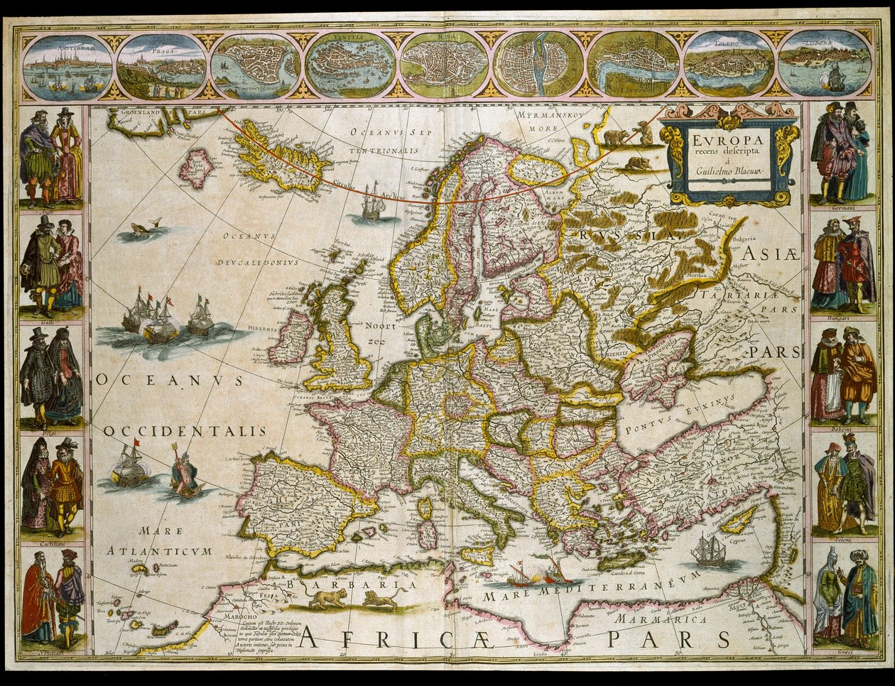 Kort over Europa. (gravering af Willem Blaeu