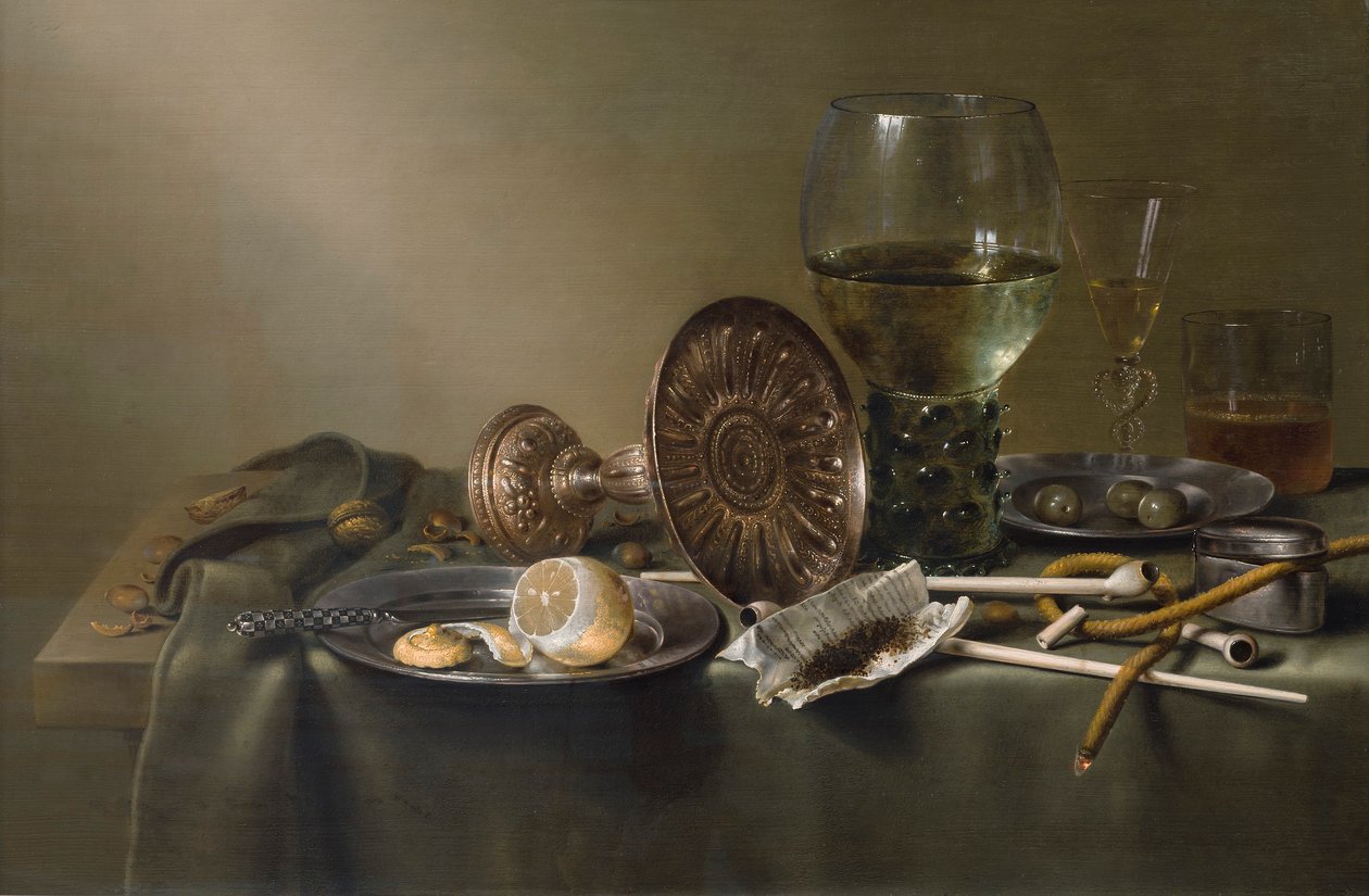 Stilleben med glas og tobak af Willem Claesz. Heda