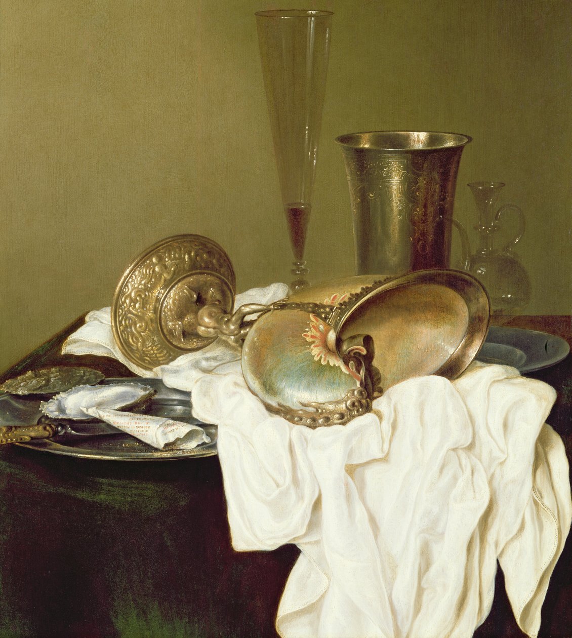 Stilleben med en Nautilus-kop af Willem Claesz. Heda