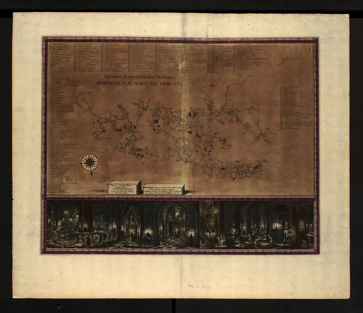 Kort over Wieliczka saltminer af Willem Hondius