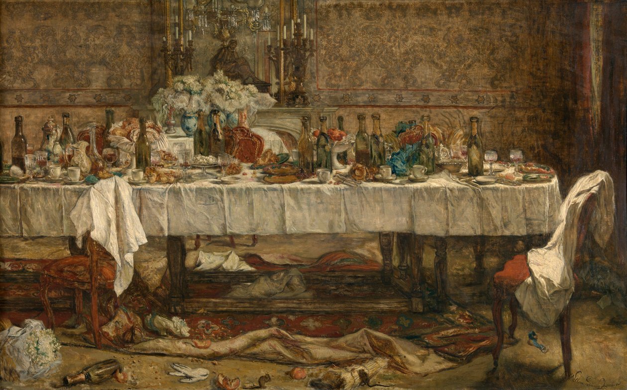 Efter brylluppet (olie på panel) af Willem II Linnig