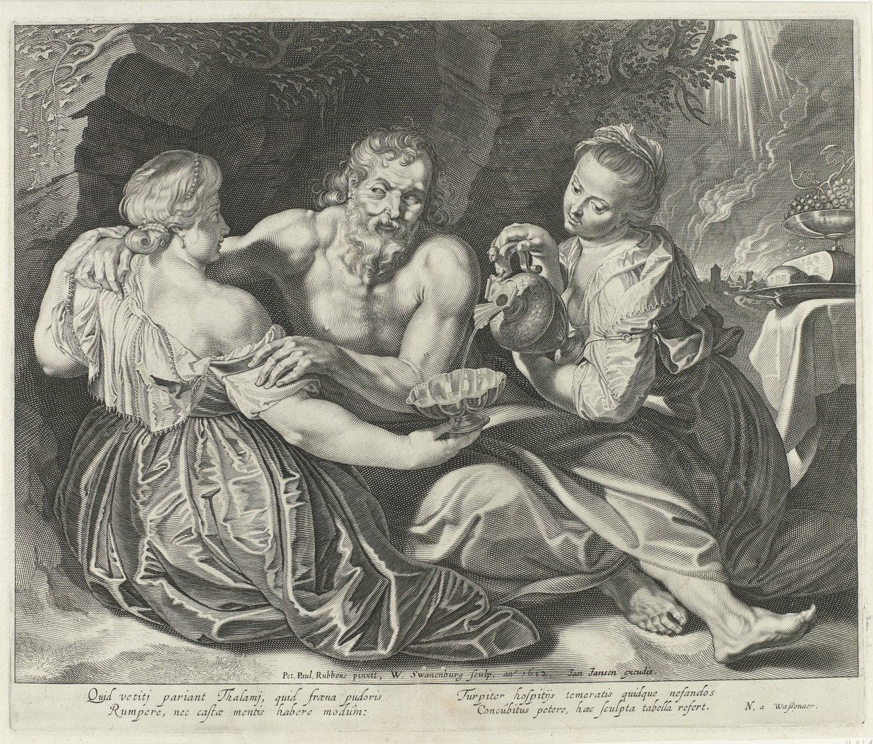 Lot og hans døtre af Willem Isaacsz Swanenburg