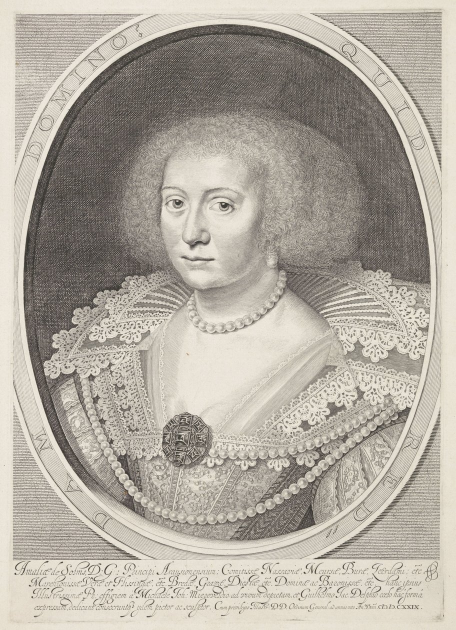 Portræt af Amalia van Solms af Willem Jacobsz Delff