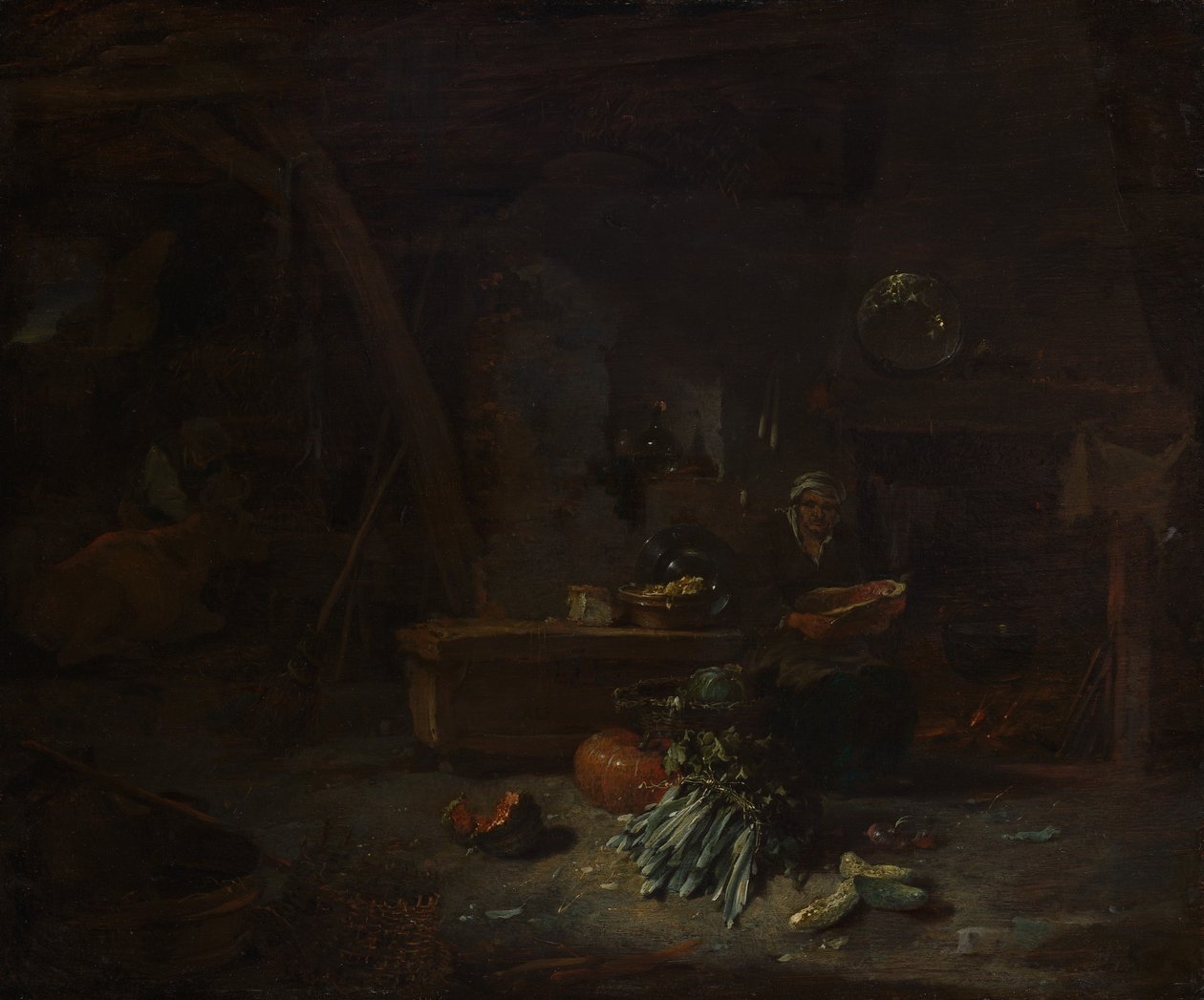 Interiør i et køkken, ca. 1642-44. af Willem Kalf