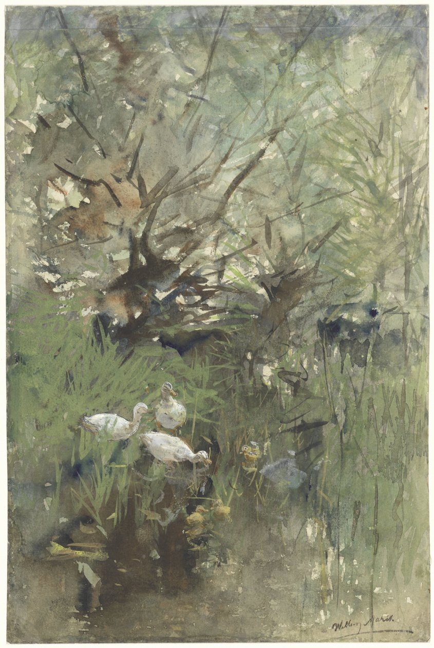 Ænder under piletræer af Willem Maris