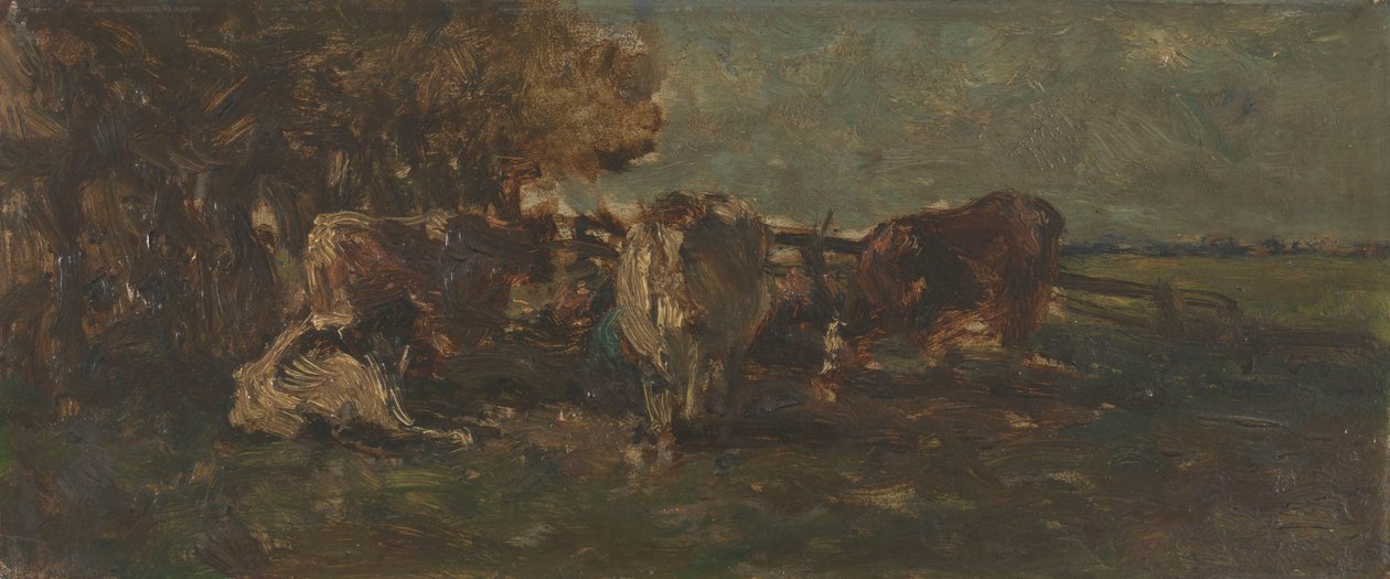 Mælken bøjer sig af Willem Roelofs (I) (signed by artist)