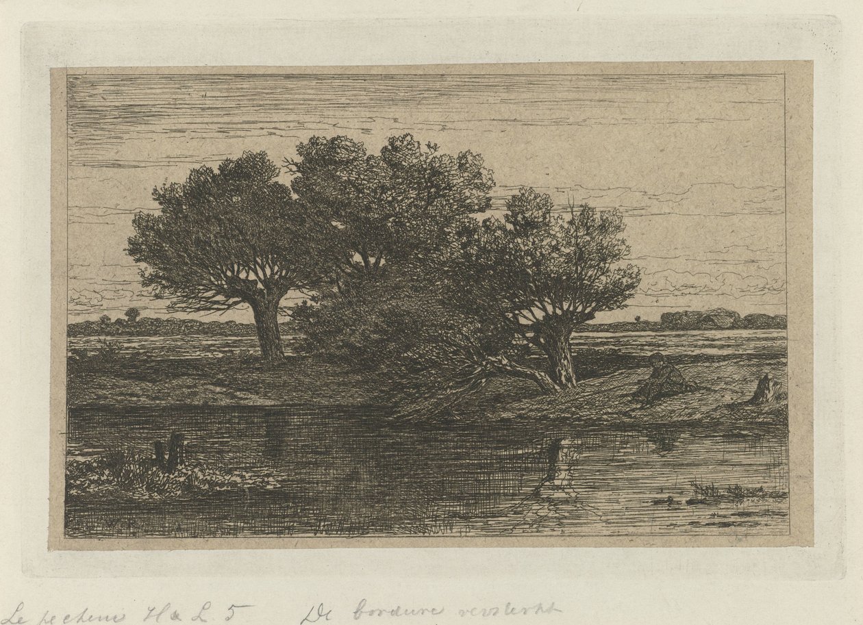 Fisker ved pilepilene af Willem Roelofs (I)
