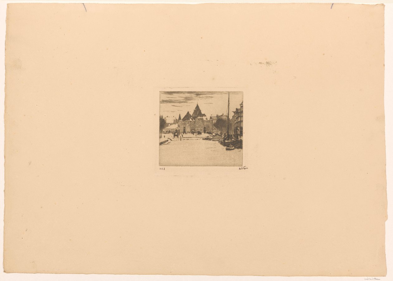 Nieuwmarkt i Amsterdam af Willem Witsen (signed by artist)