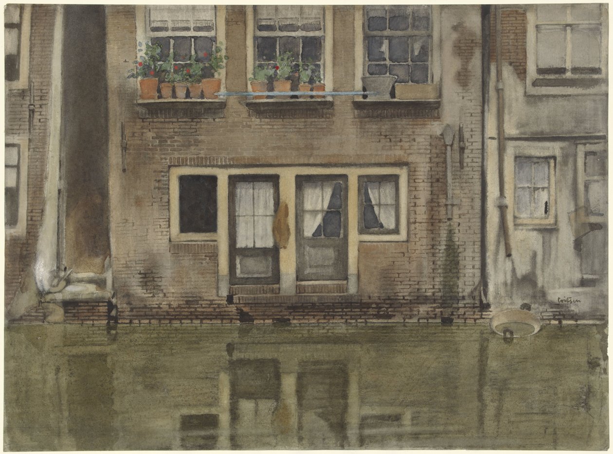 Huse på en kanal i Amsterdam af Willem Arnoldus Witsen
