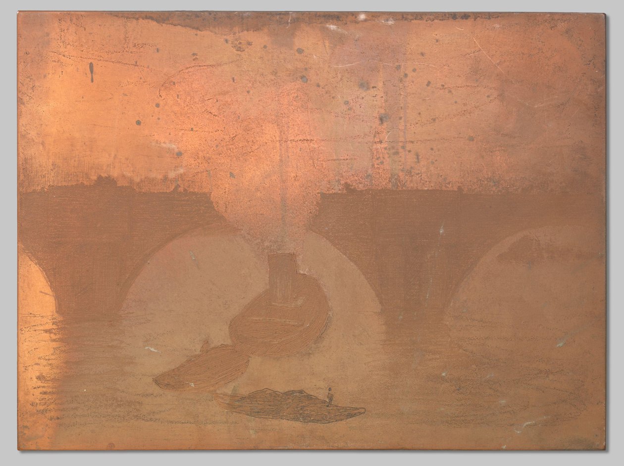 Slæbebåd til Waterloo Bridge i London af Willem Arnoldus Witsen