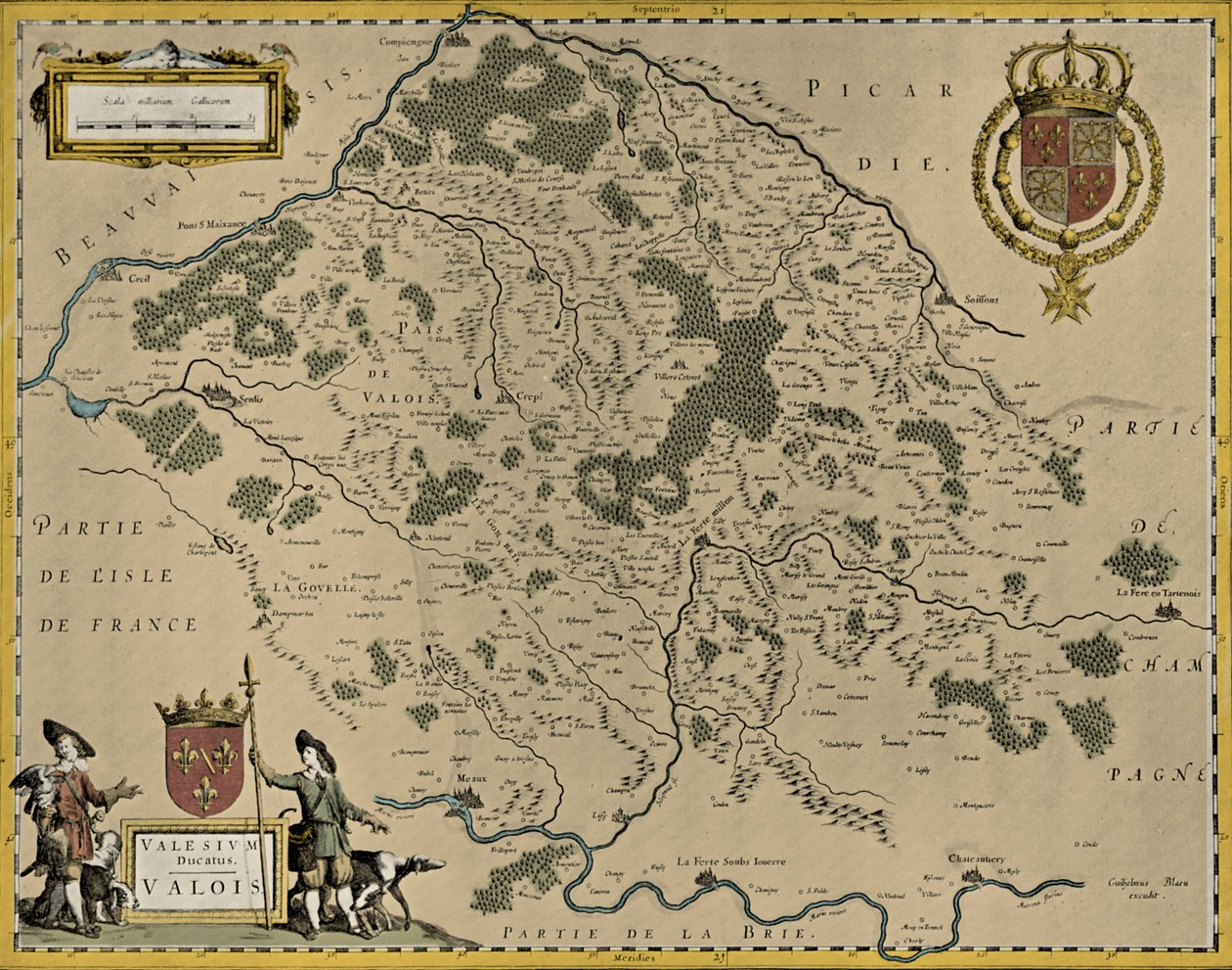 Kort over Valois af Willem and Joan (1596 1673) Blaeu