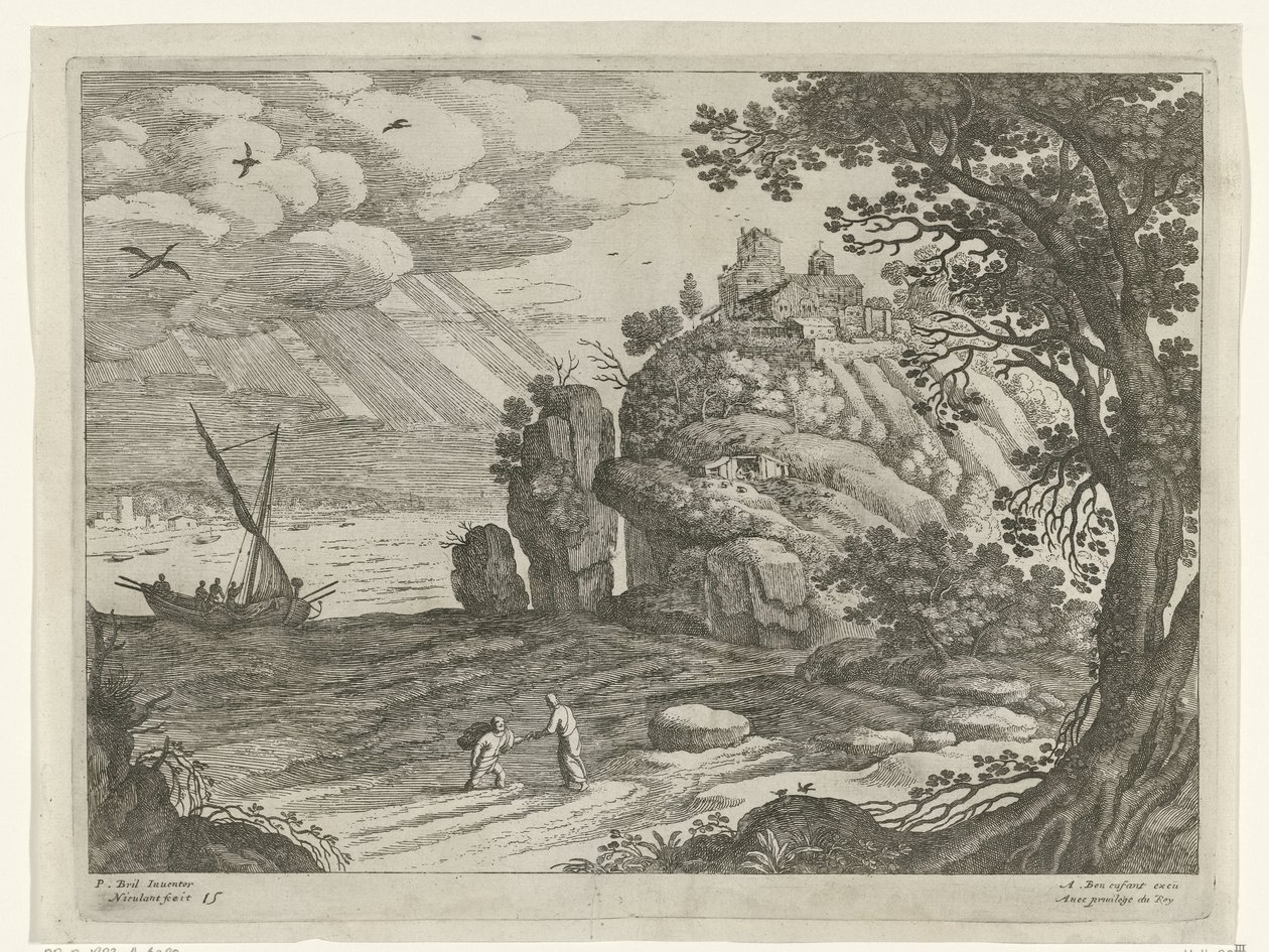 Mirakuløs fangst Italienske landskaber (serietitel) af Willem van Nieulandt (II)