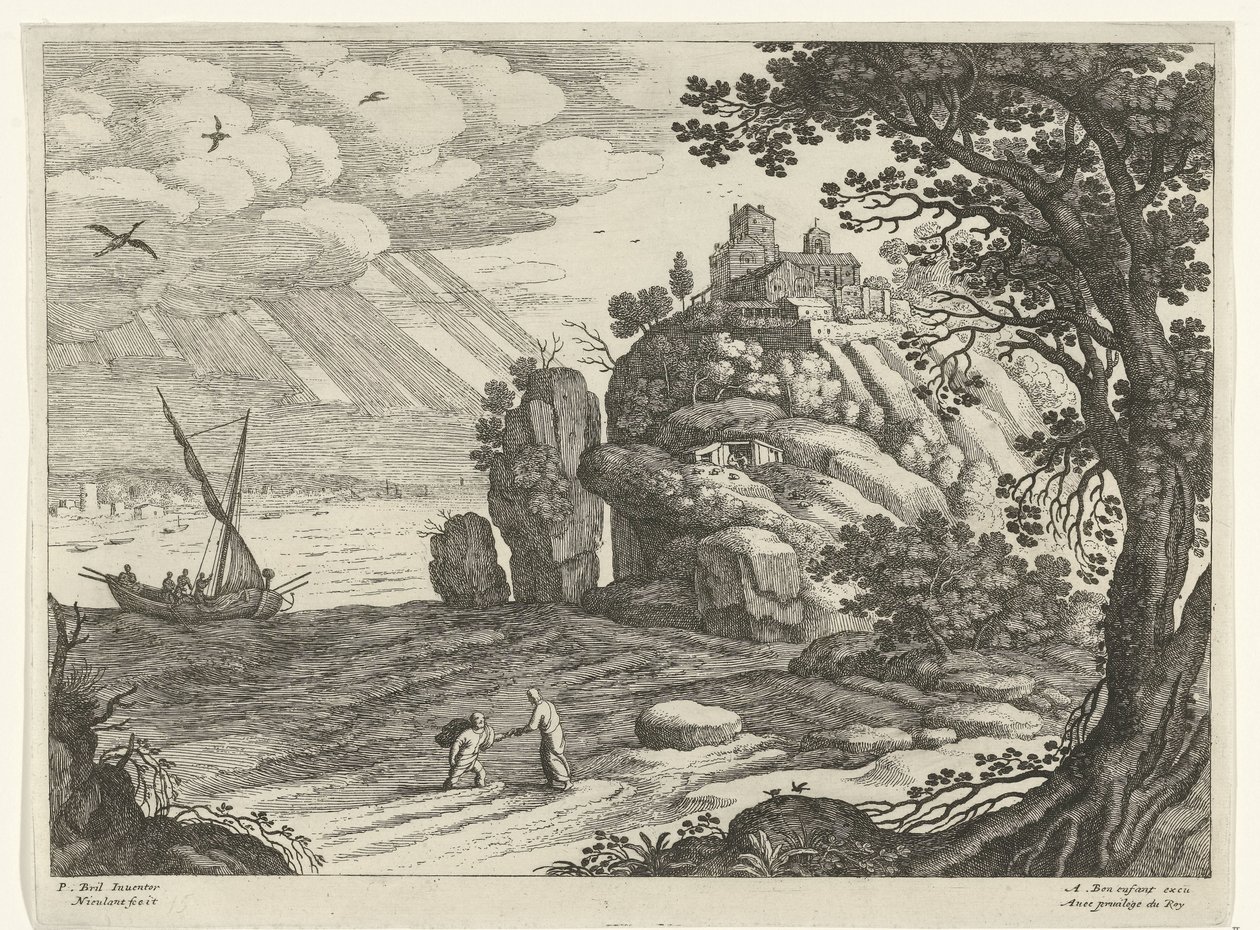 Mirakuløs fangst Italienske landskaber (serietitel) af Willem van Nieulandt (II)