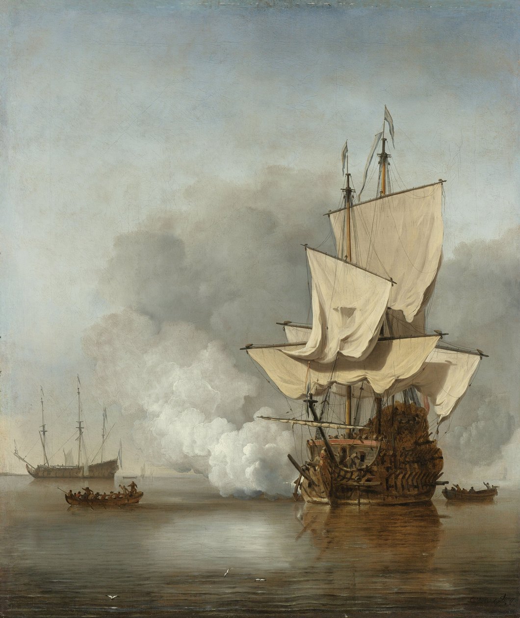 Kanonskuddet, ca. 1680 af Willem van de Velde