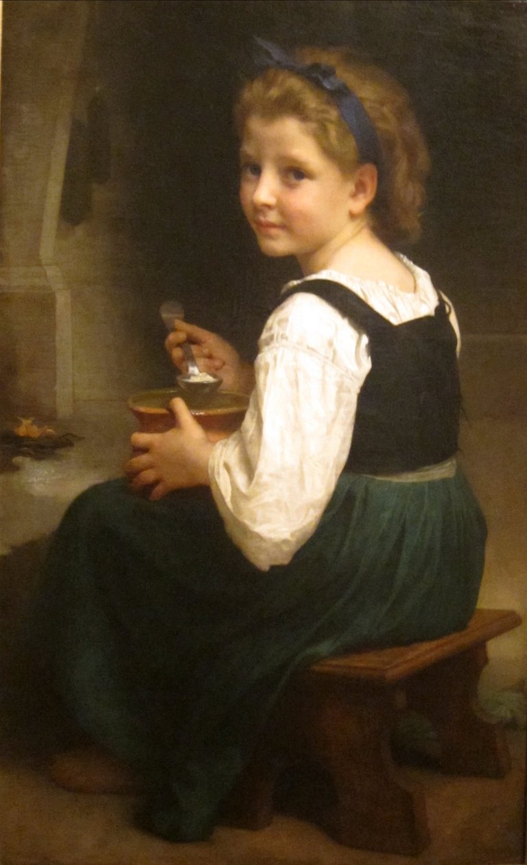 Pige spiser grød af William Adolphe Bouguereau