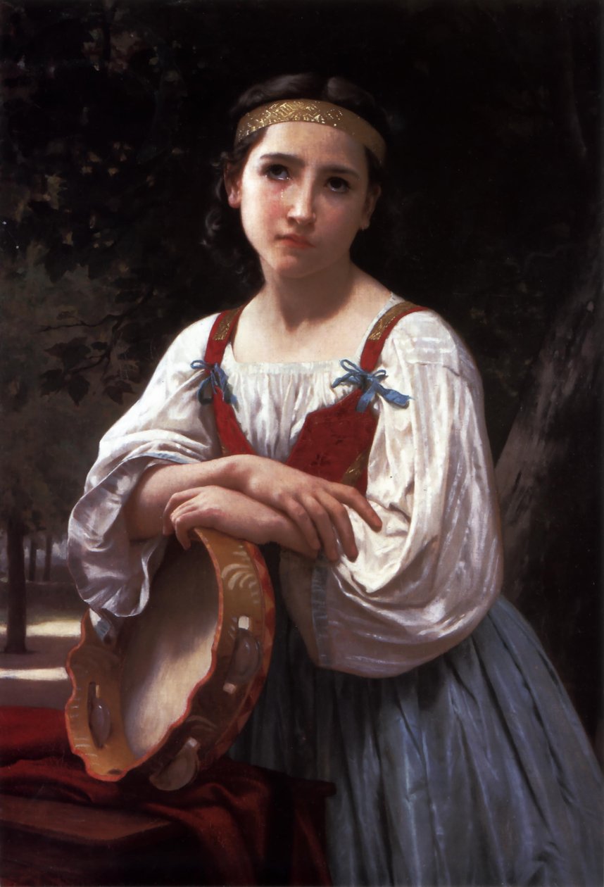 Sigøjnerpige med en baskisk tromme af William Adolphe Bouguereau