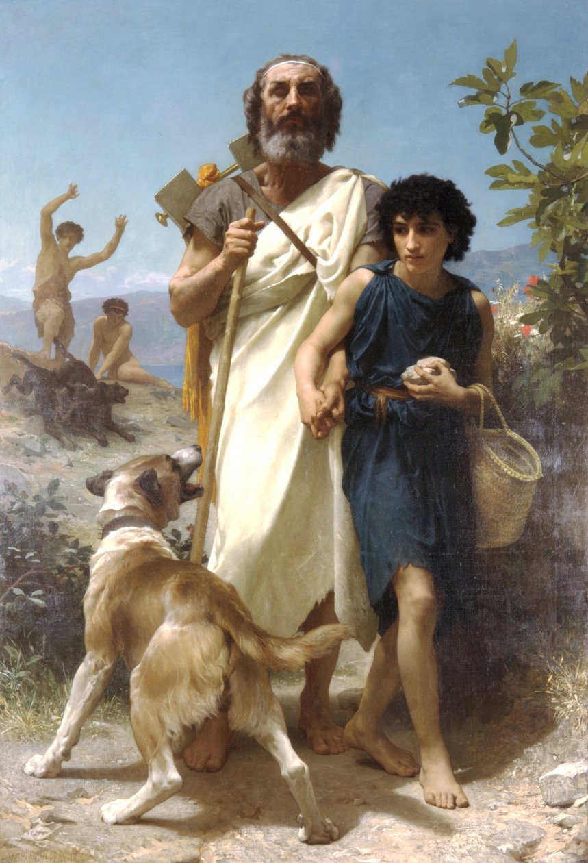Homer og hans guide (1874) af William Adolphe Bouguereau