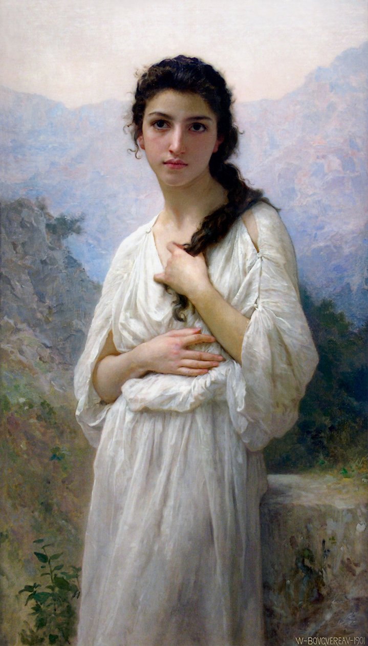 Meditation af William Adolphe Bouguereau