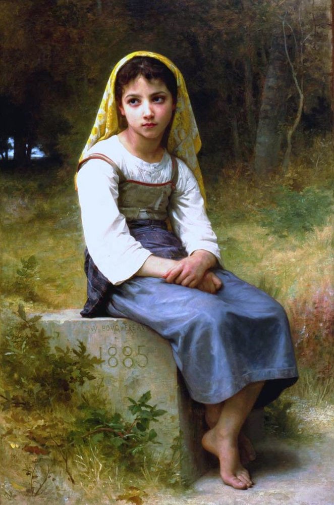 Meditation af William Adolphe Bouguereau
