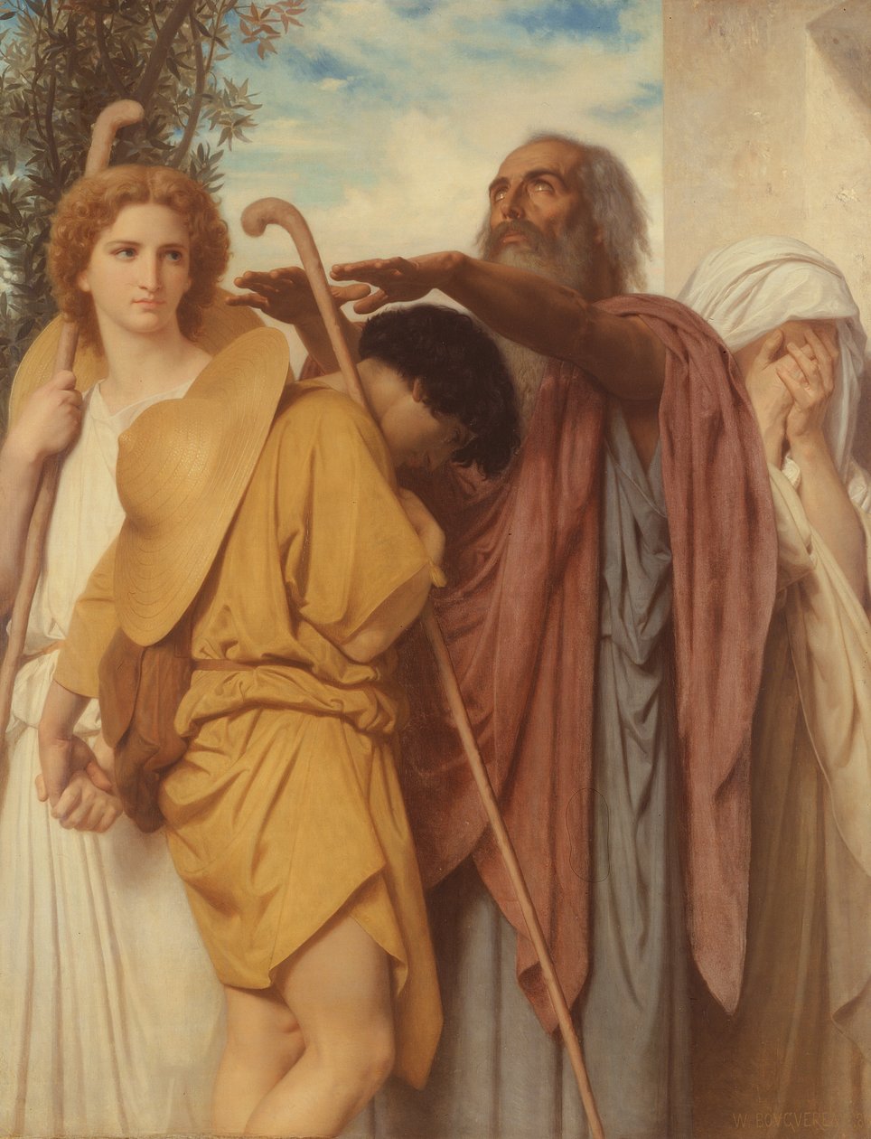 Tobias modtager sin fars velsignelse, 1860 af William Adolphe Bouguereau