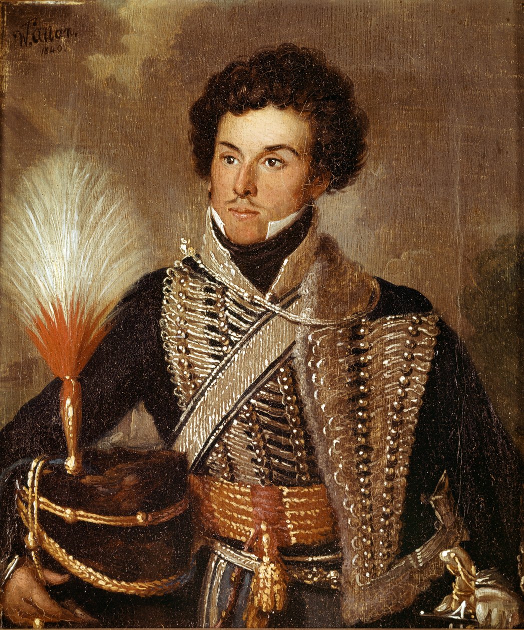 En officer, 18. Regiment of Dragons, 1840 af William Allan
