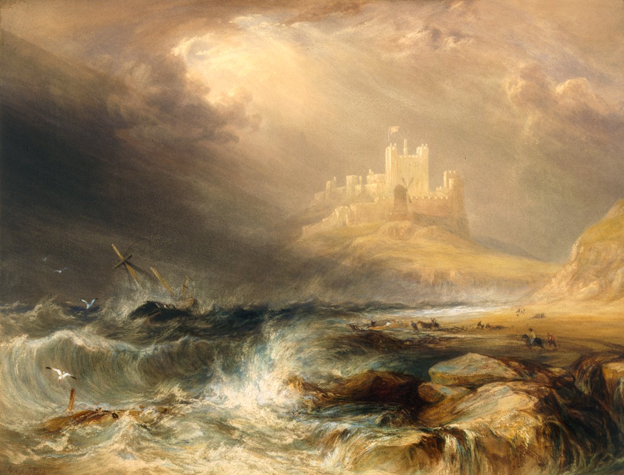 Bamborough Castle af William Andrews Nesfield