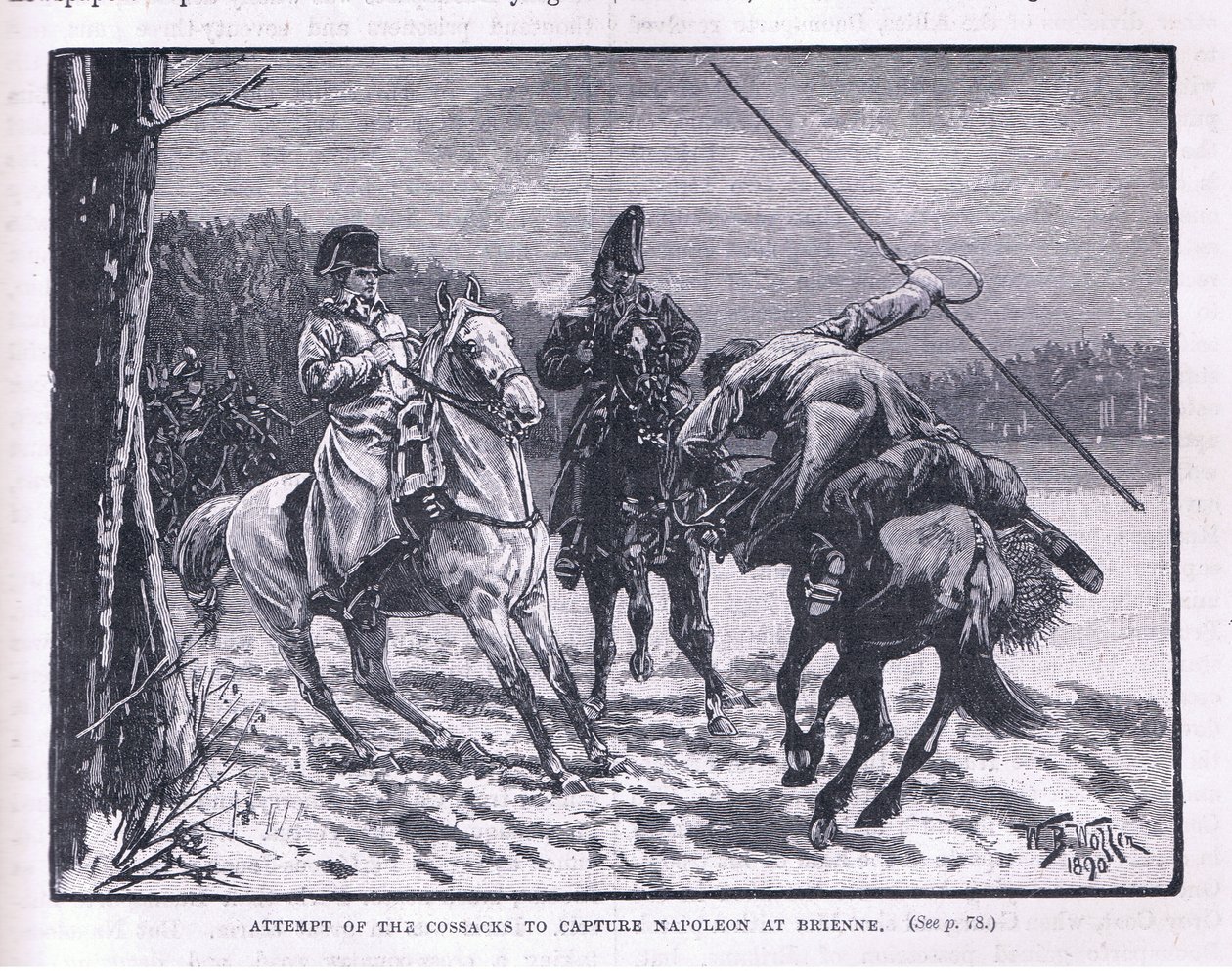 Kosakkernes forsøg på at fange Napoleon ved Brienne af William Barnes Wollen