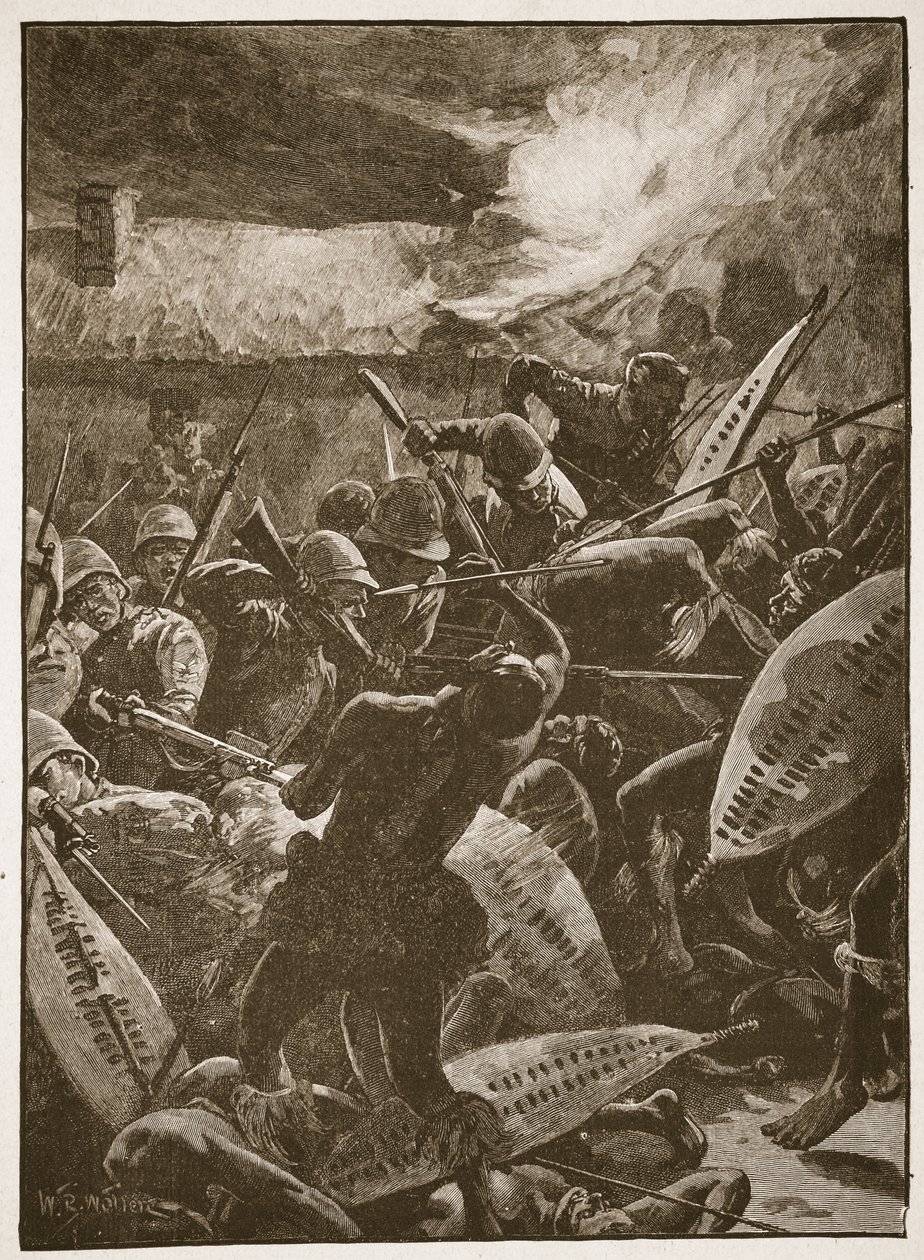 Der blev kæmpet hånd til hånd, illustration fra "Battles of the Nineteenth Century" af Archibald Forbes, G.A. Henty og major Arthur Griffiths af William Barnes Wollen