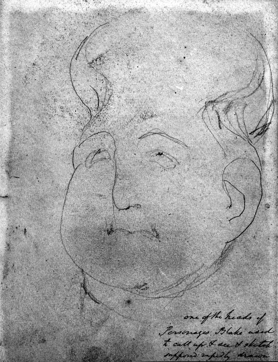 Et visionært hoved af William Blake