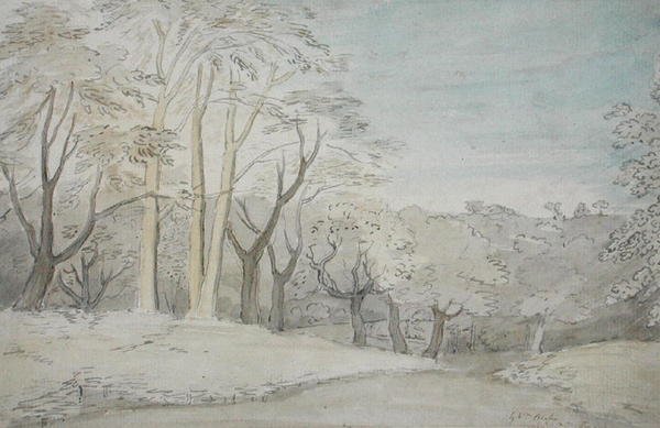 Et skovlandskab, ca.1801 (wc og grafit på papir) af William Blake